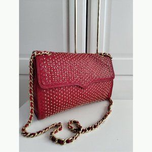 Rebecca Minkoff Red Leather Gold Stud Purse